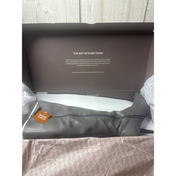 Franco Sarto Womens Sz 6.5 Lyla Wide Calf Zip Gray Knee High Boots Pointed Toe - Picture 10 of 12